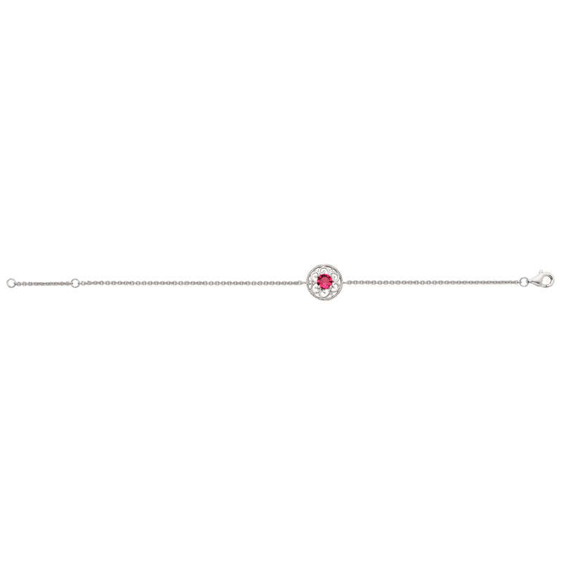 Ruby CZ Circle Bracelet