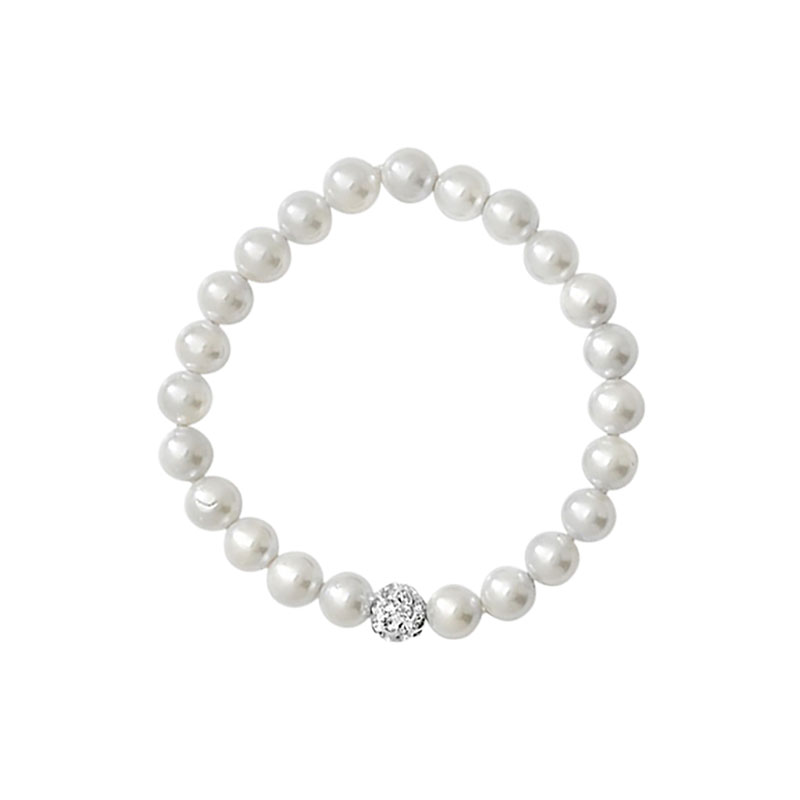 Stretchy White Pearl Bracelet