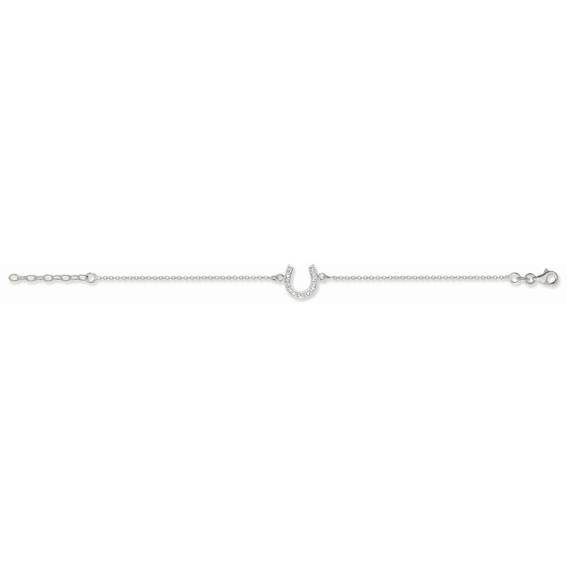 Silver CZ Horseshoe Bracelet