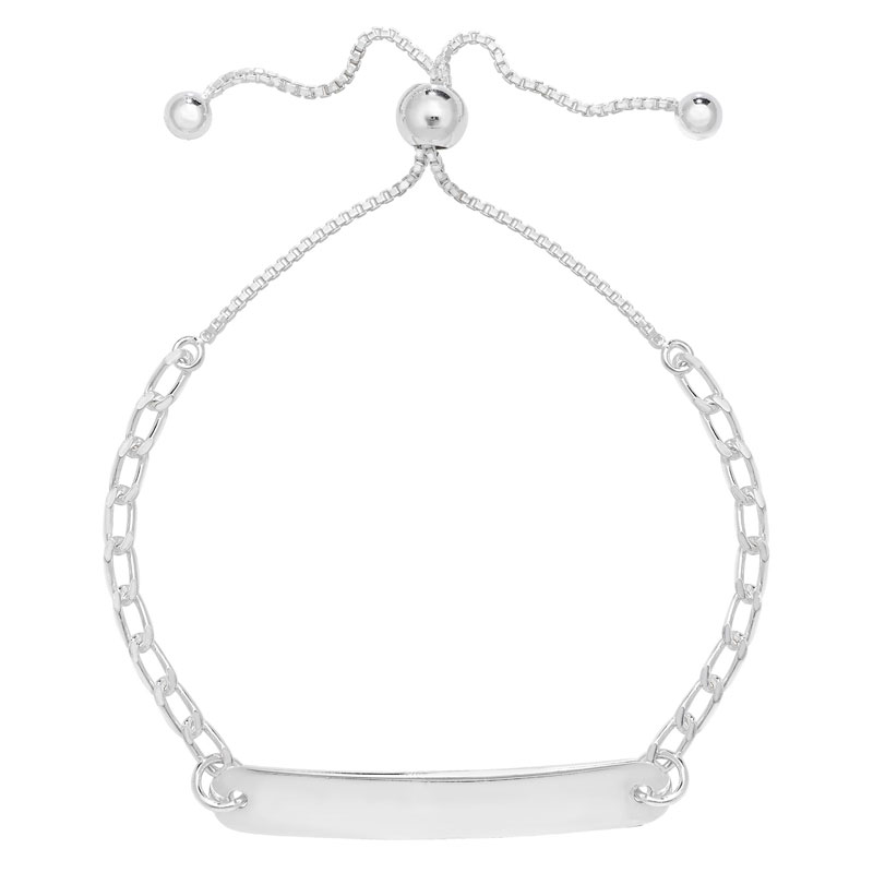 Silver Adjustable ID Bracelet