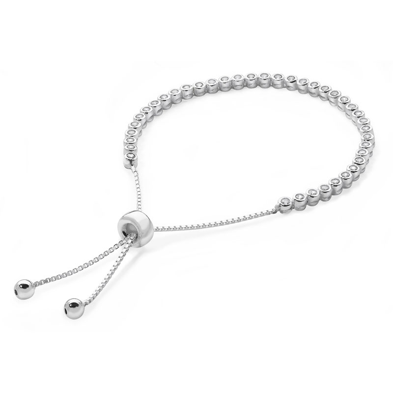 Silver Classics CZ Toggle Bracelet