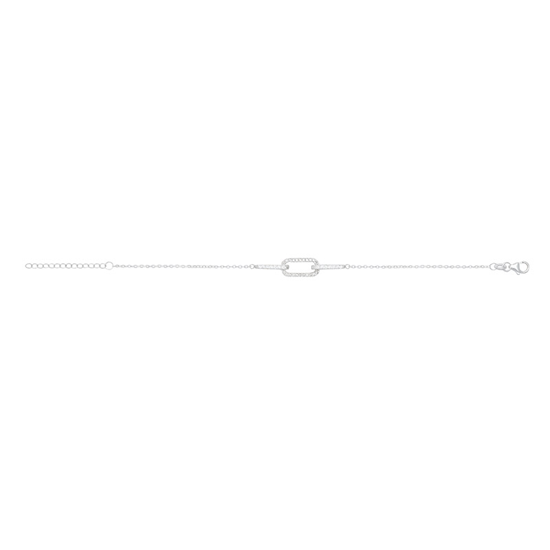 Linked CZ Rectangle Bracelet