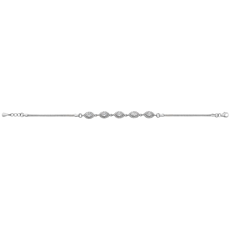 Silver Oval CZ Bracelet