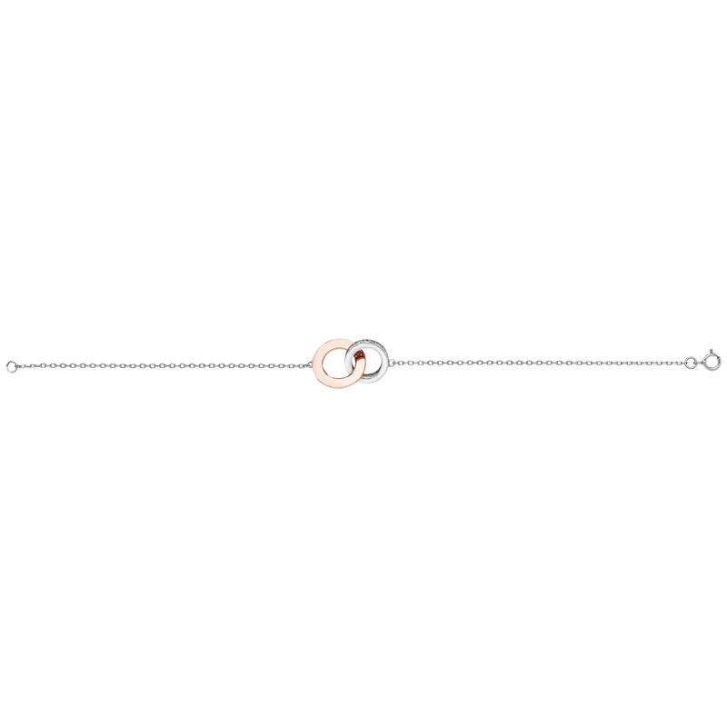 S/S C/Z Rosegold Plated Circle Bracelet