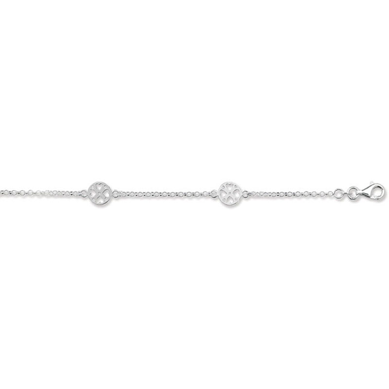 Silver Circle With Hearts Bracelet
