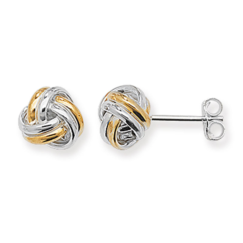 Two Tone Knot Stud Earrings