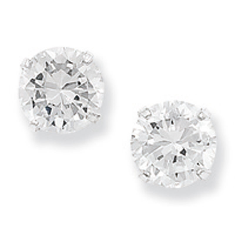 6mm Round CZ Stud Earrings