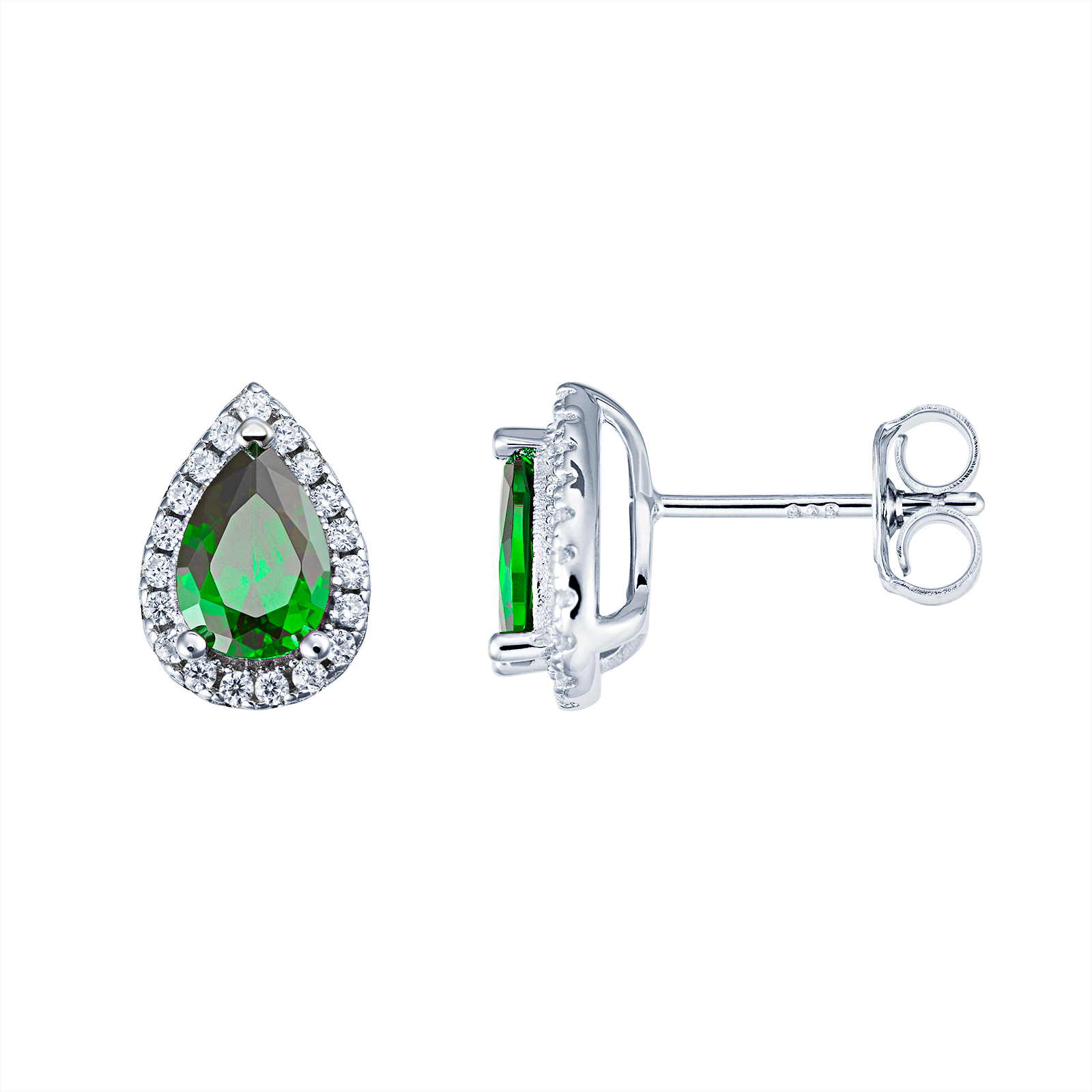 Cubic Zirconia Emerald Earrings