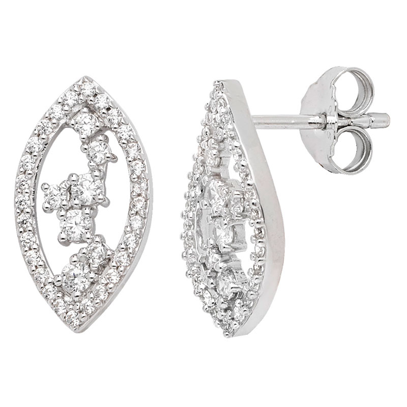 Classic Drop Multiple CZ Earrings