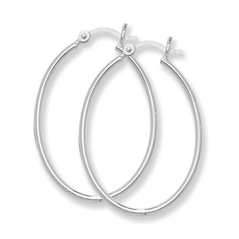 Oval Shaped Hoop Earrings