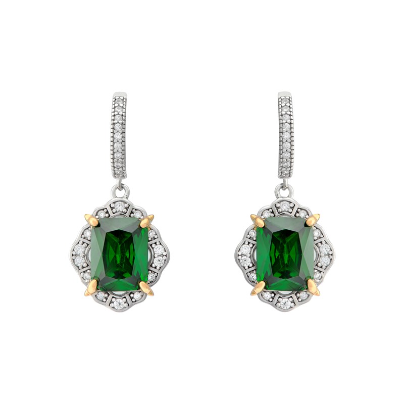 Classic Green Garnet Drop Earrings