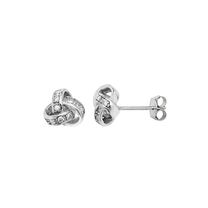 Cubic Zirconia Knot Earrings