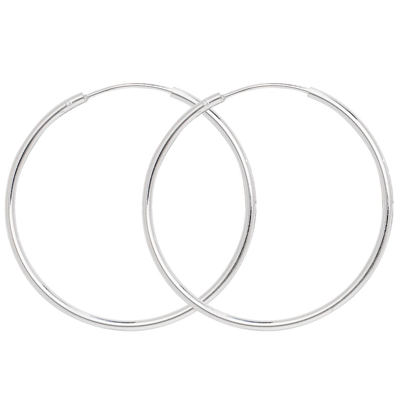 Silver 30mm Hinged Hoop Earring