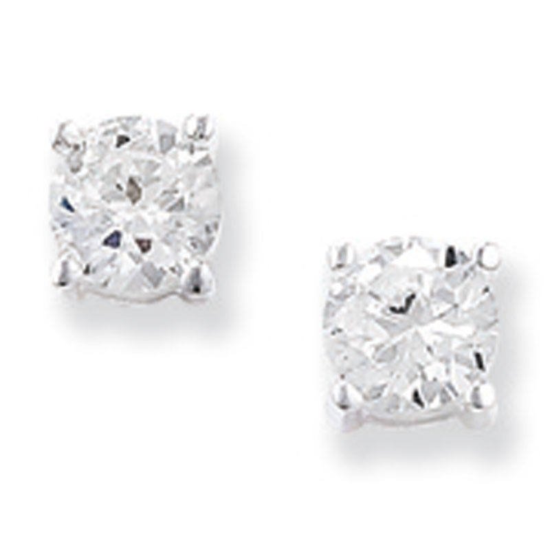 CZ Claw Set Earrings 4X4mm