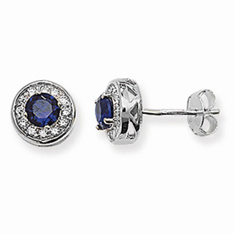 Round Sapphire Earrings