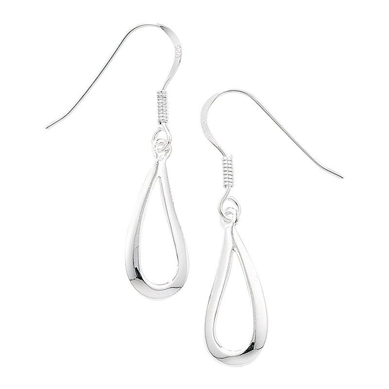 Open Silver Drop Earrings