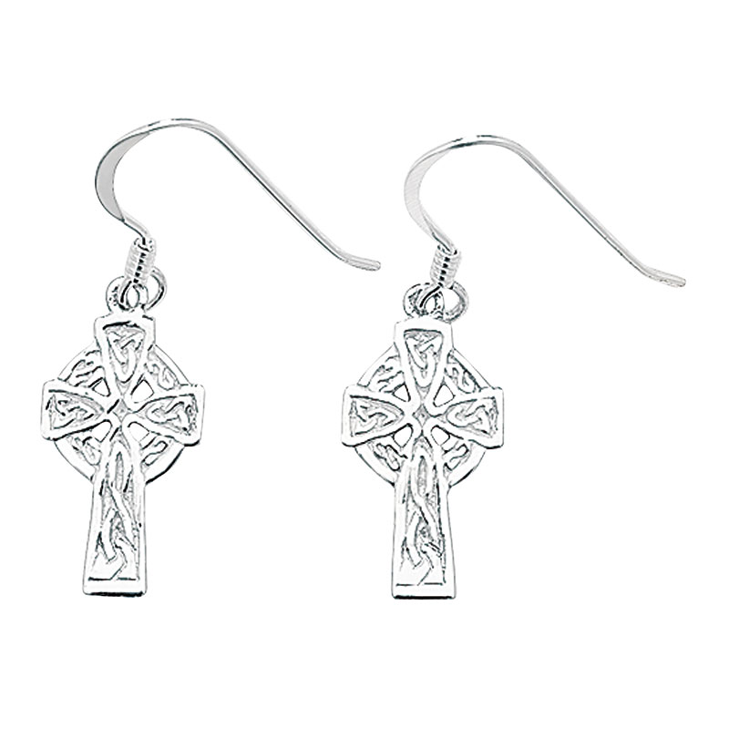 Celtic Cross Drop Earrings