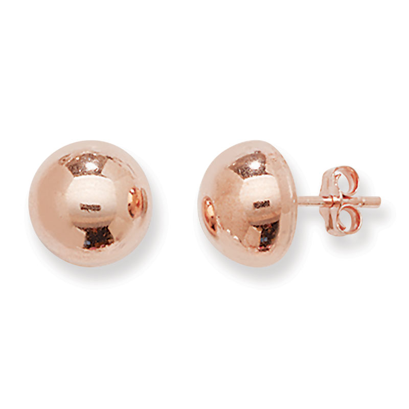 11mm Rose Gold Plated Stud Earrings