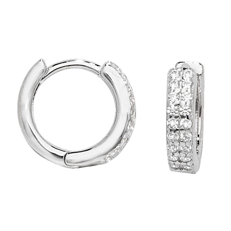 CZ Hinged Hoop Earrings