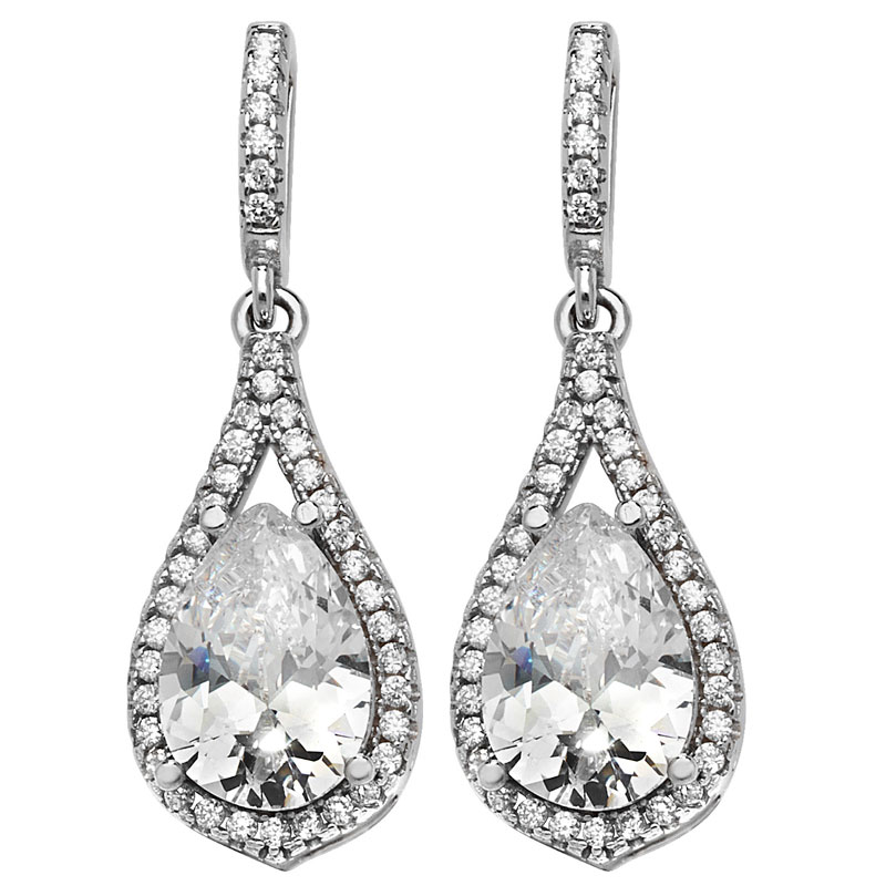 Cubic Zirconia Drop Earrings