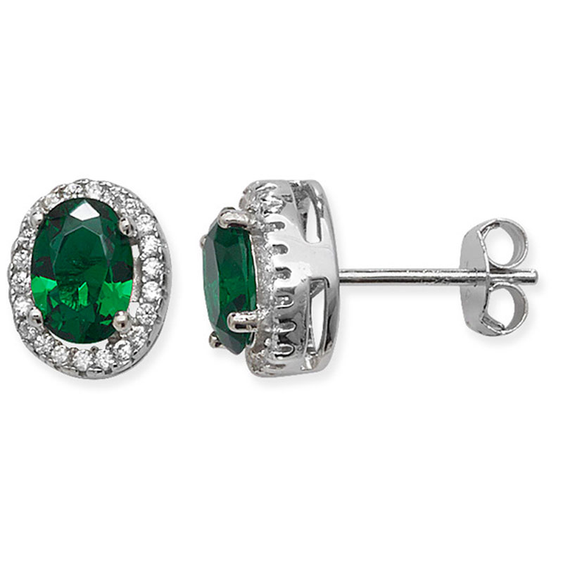 Green CZ Studs