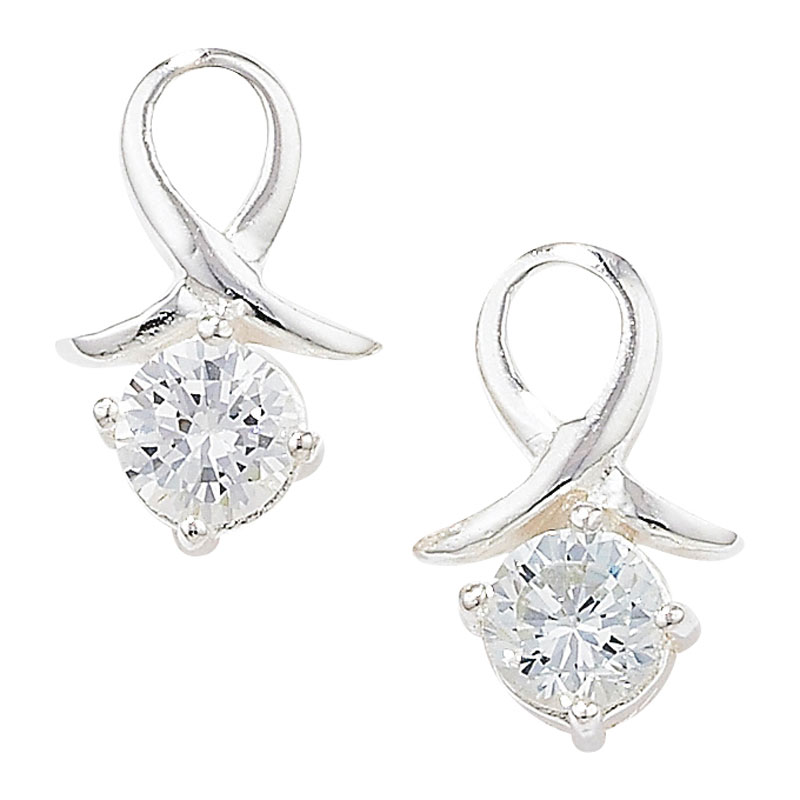 Fancy Twist CZ Earrings