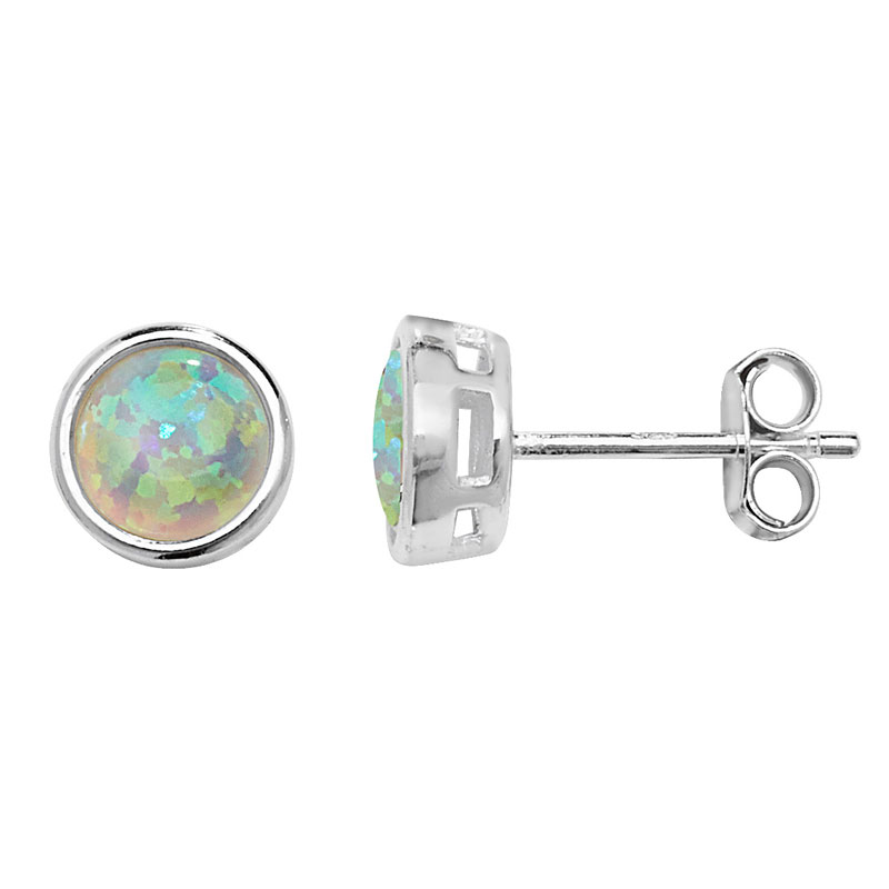 Circle Opal Earrings