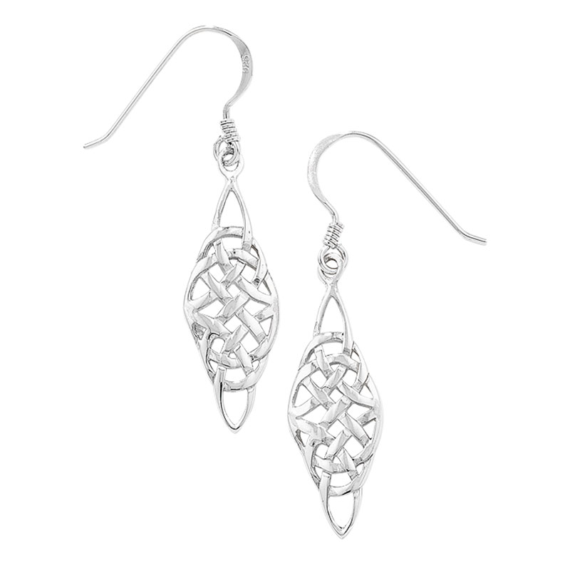 Silver Celtic Drop Earrings