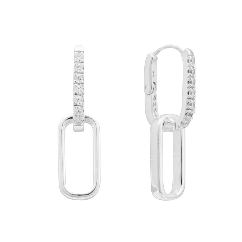 Linked Rectangle Drop Earrings