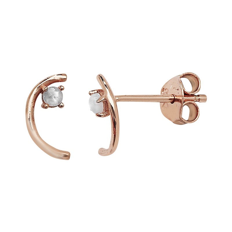 Curved Rose Gold Studs