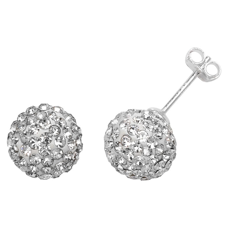 10mm Crystal Ball Stud Earrings