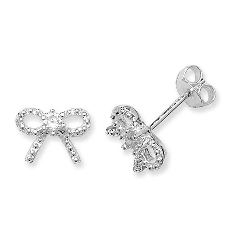 CZ Bow Earrings