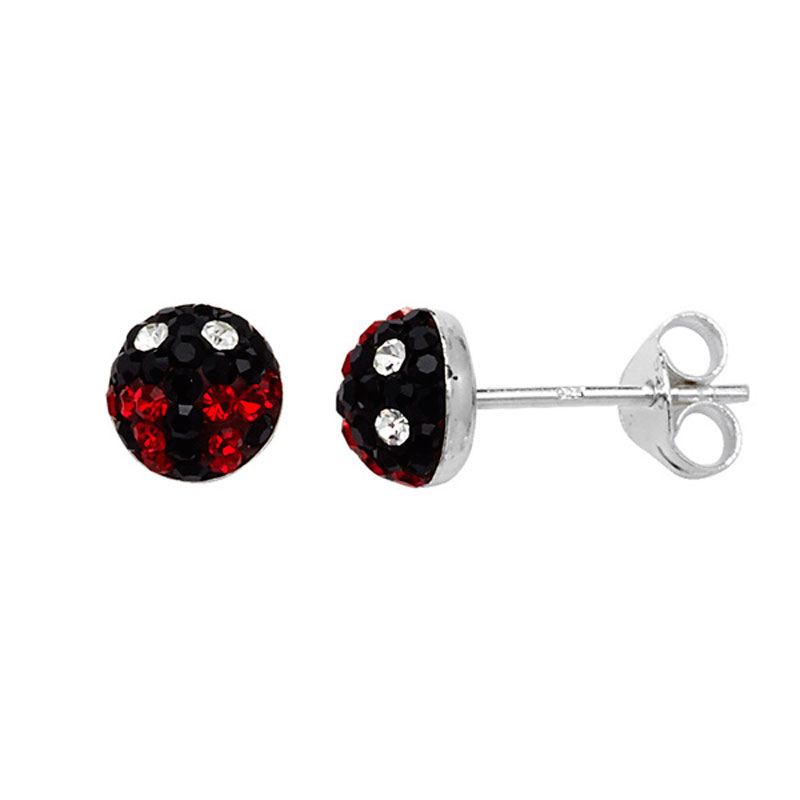 Kids Crystal Ladybird Earrings (7mm)