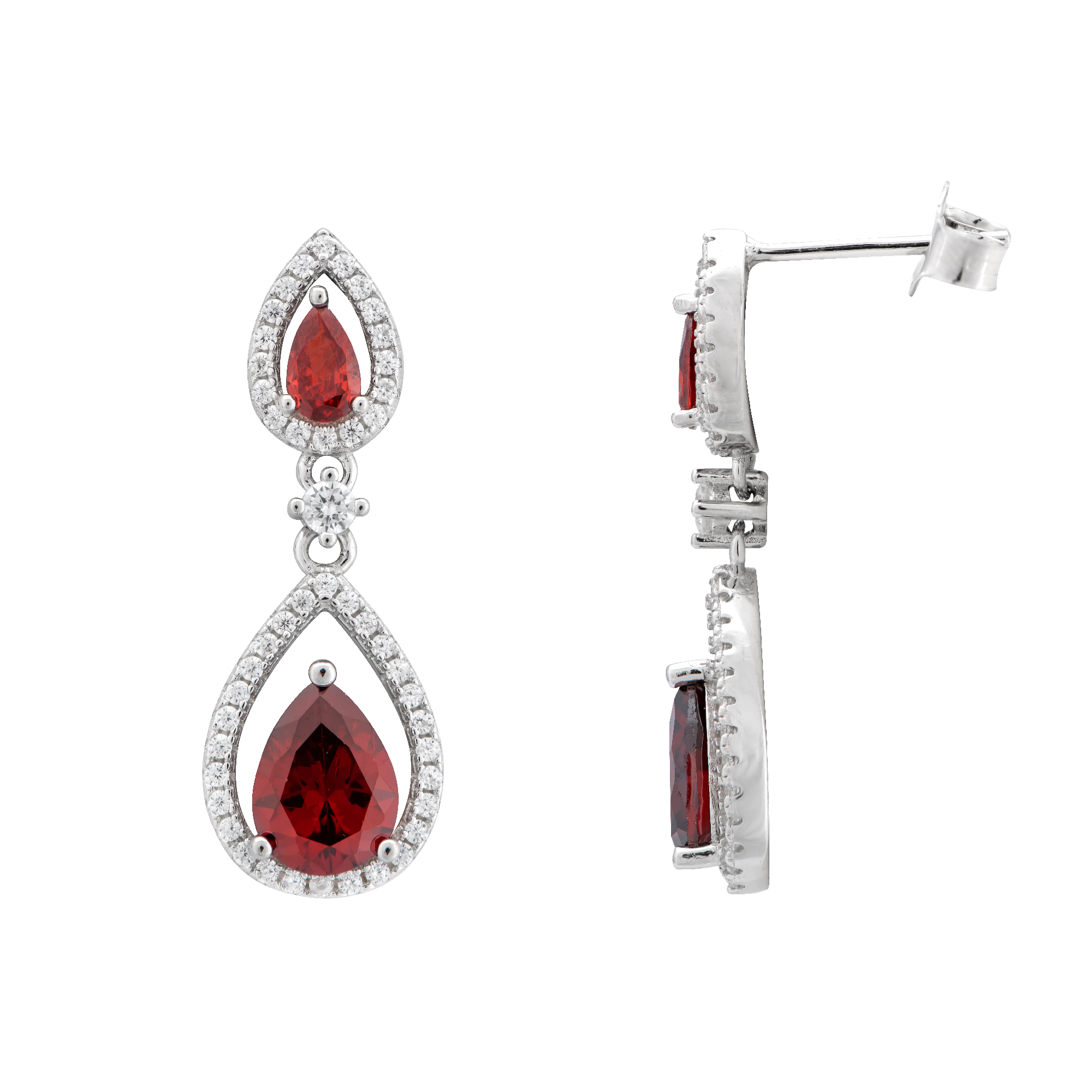 Garnet Teardrop Earrings