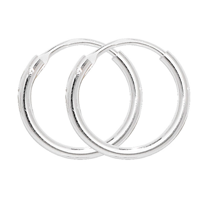 Silver 12mm Hinged Hoops