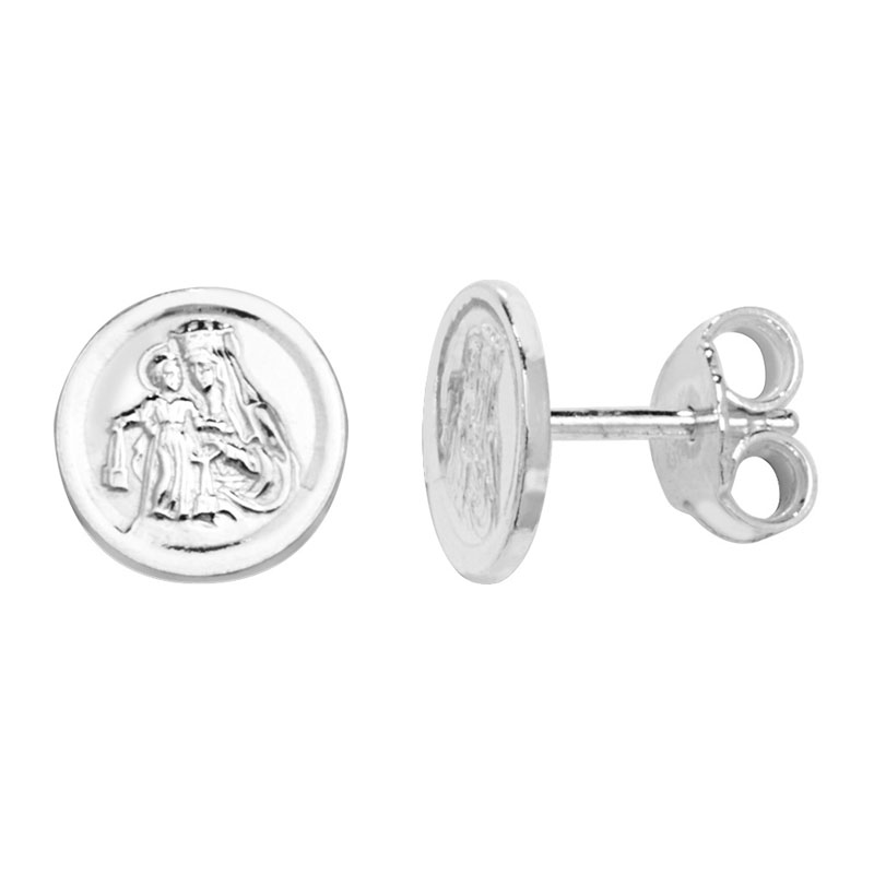 Mother Mary with Child Stud Earrings