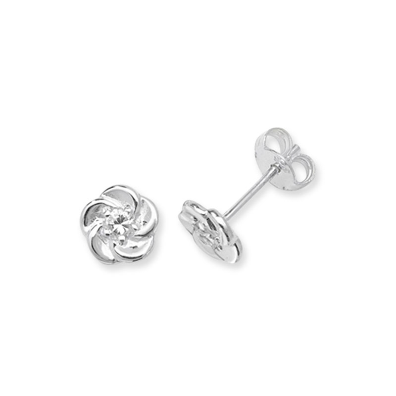 Cubic Zirconia Flower Earrings