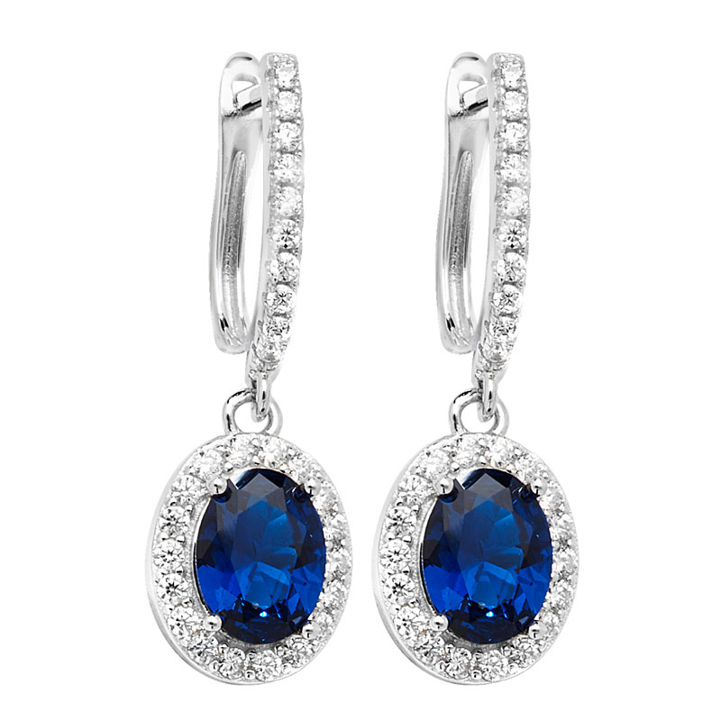 Sapphire Hinged Drop Earrings