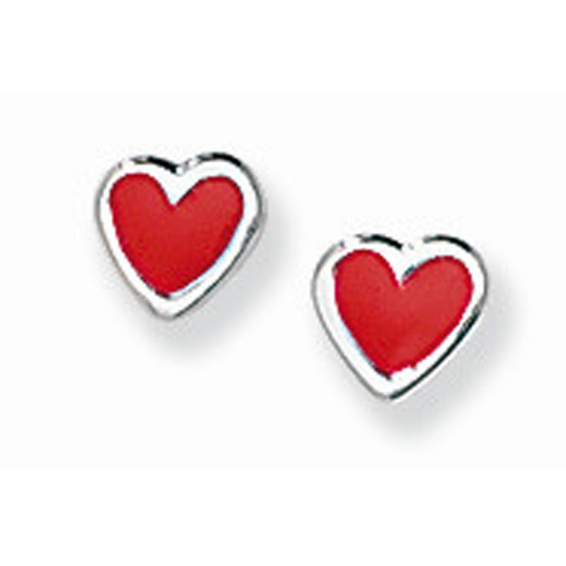 Kids Red Heart Earrings