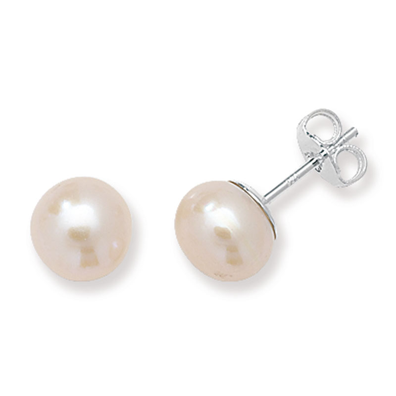 Classic Pink Freshwater Pearl Stud Earrings