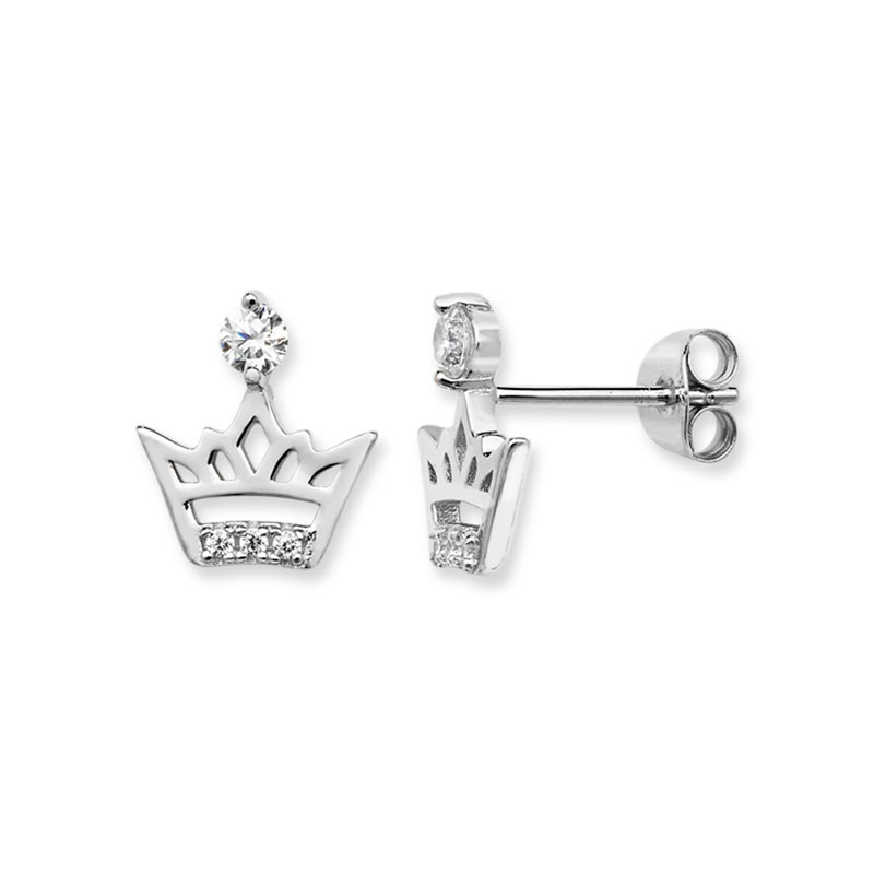 Princess Earrings with CZ Detail