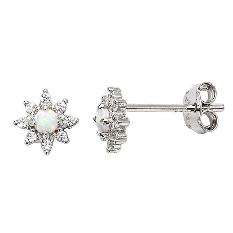 Studs with Opal Center