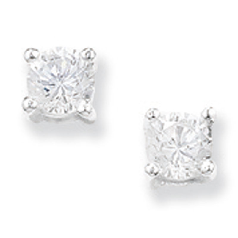 4mm Cubic Zirconia Stud Earrings