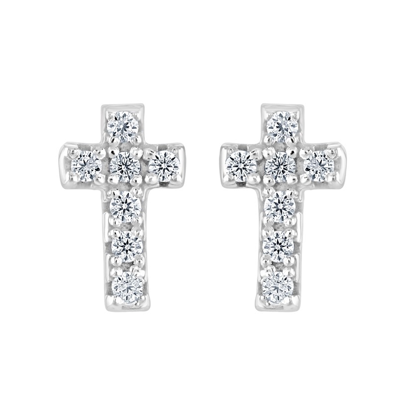 CZ Cross stud earrings