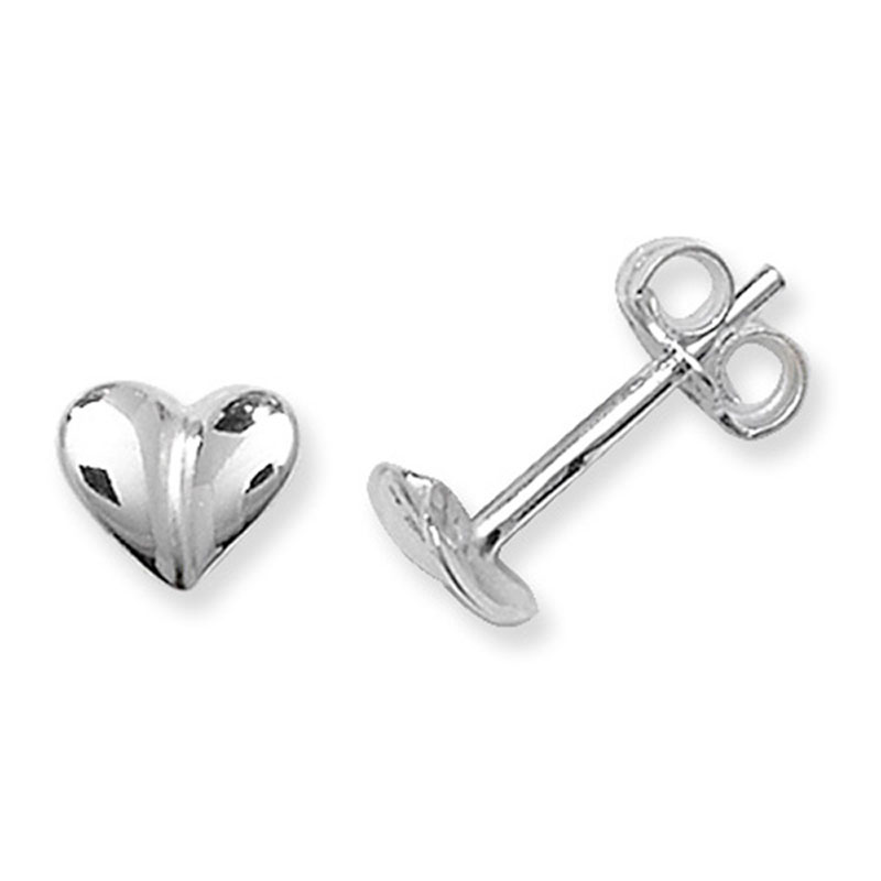 Heart Silver Stud Earrings