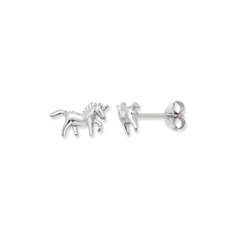 Unicorn Horse Silver Stud Earrings