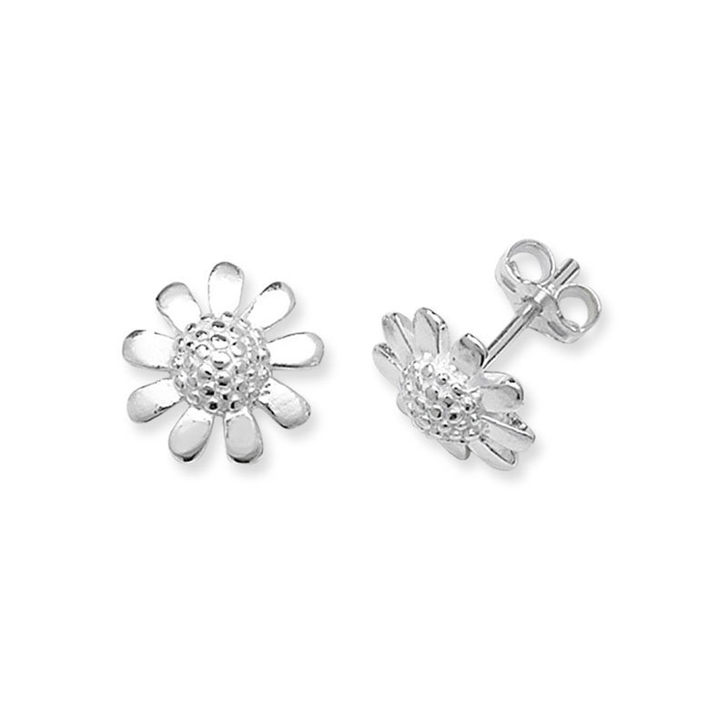 Silver Flower Stud Earrings