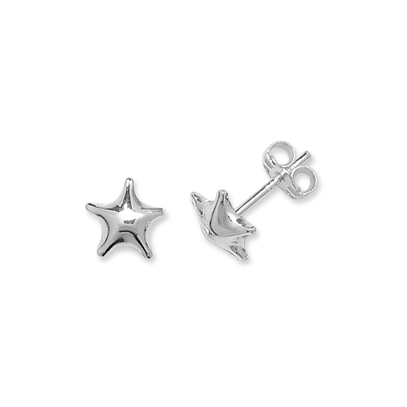 Silver Star Stud Earrings