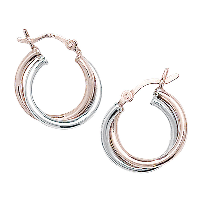 Two Tone interwoven Hoop Earrings