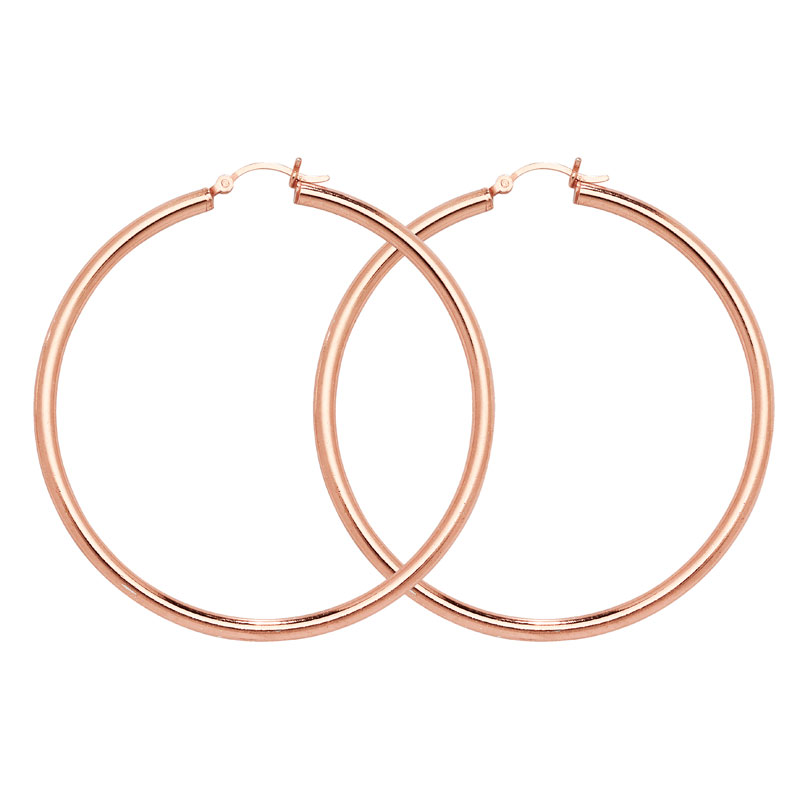 Rose Gold Plated large Hoop Earrings